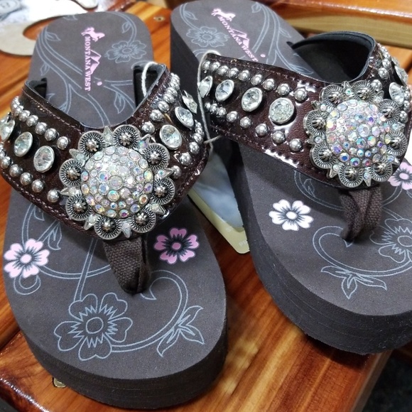 montana west bling flip flops